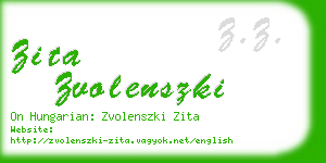 zita zvolenszki business card